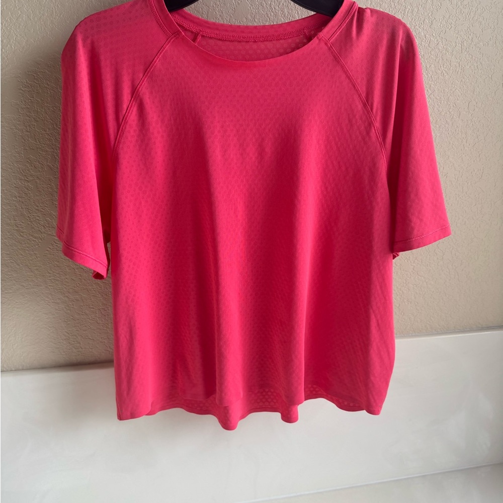 Lululemon pink lightweight breathable running shirt